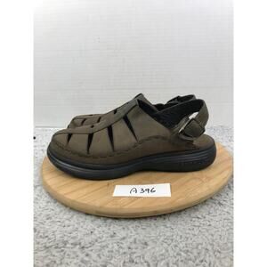 Merrell Mens 9 Topo Slice Mocha Brown Leather Casual Outdoor Fisherman Sandal